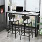 Modern Black Iron Bar Dining Table with White Stone Top Rectangle Indoor Bistro Table Clearhalo 'Bar Furniture' 'Bar Tables' 'bar_tables' 'furn' 'furn_bar_tables' 'Furniture' 'furniture_bar_tables' 'Kitchen & Dining Furniture' 1200x1200_9ee510e2-753d-4afd-990d-ea64a7b0838a