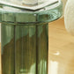 Contemporary Round Side Table Pedestal Clear Glass End Table