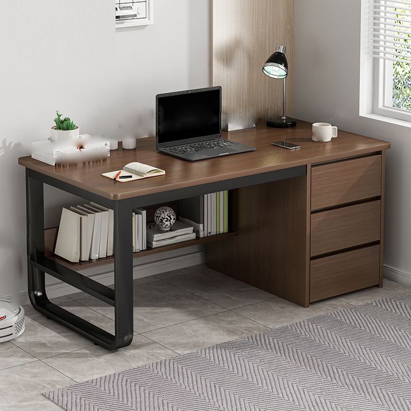 Bureau d'écriture rectangulaire industriel 3 dessins bureau de bureau en bois