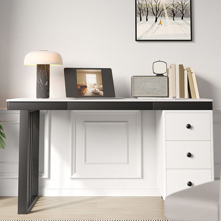 23 "Bureau d'écriture industriel de large bureau rectangulaire blanc