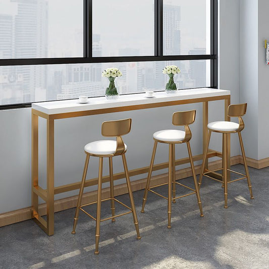 Tavolo da bar rettangolo glam tavolo da pranzo a barre fissa in legno massiccio con poggiapiedi