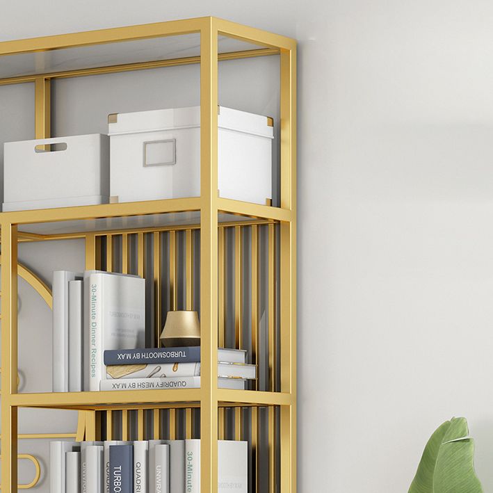 Modern Living Room Etagere Bookshelf Iron Frame Manufactured Wood Shelf Bookcase Clearhalo 'Bookcases' 'furn' 'furn_bookcases' 'Furniture' 'furniture_bookcases' 'Office Furniture' 1200x1200_9ee863cc-f4b2-4046-973c-4c31d2b232e4