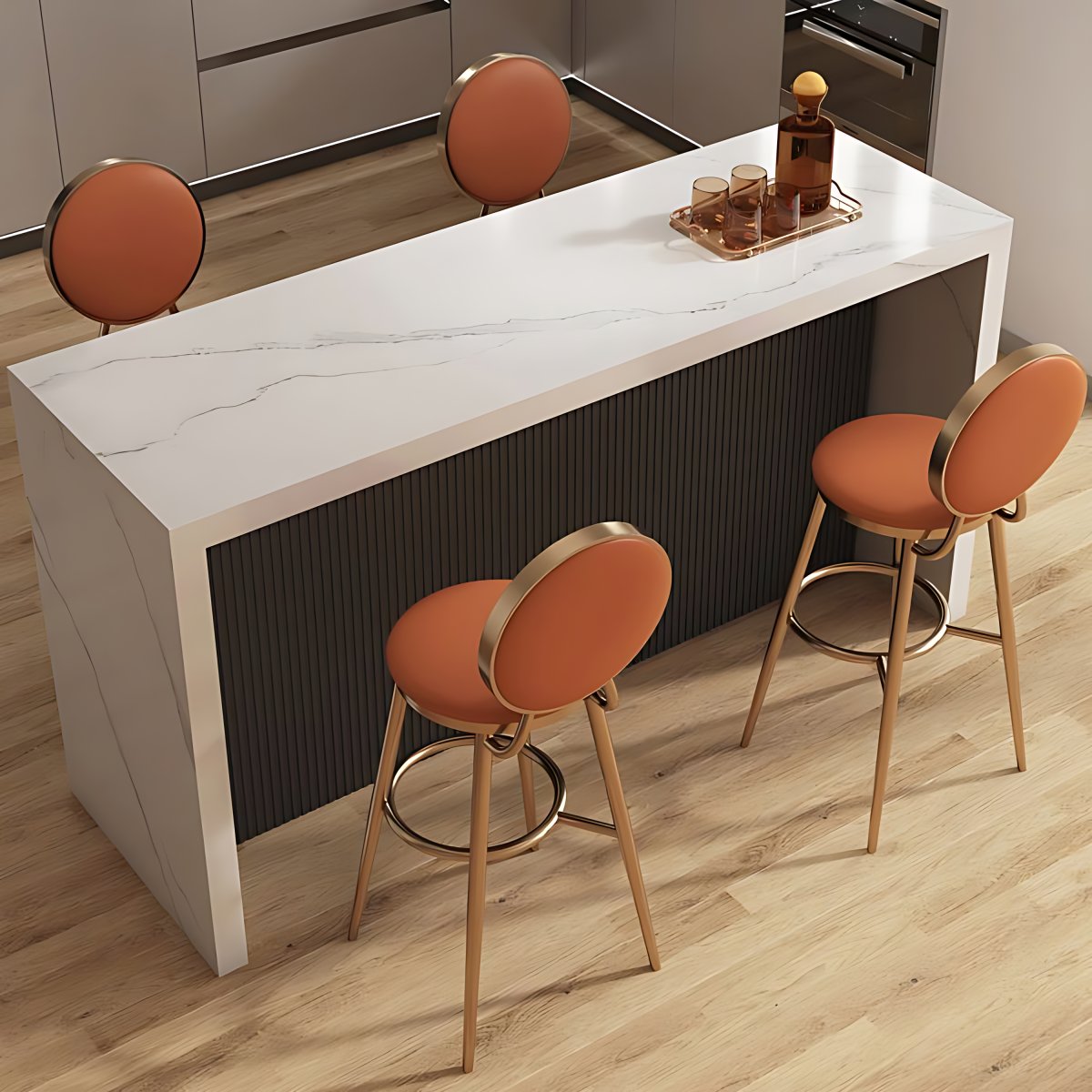 Modern Style Bar Table Stone Rectangle Bar Table for Living Room ...