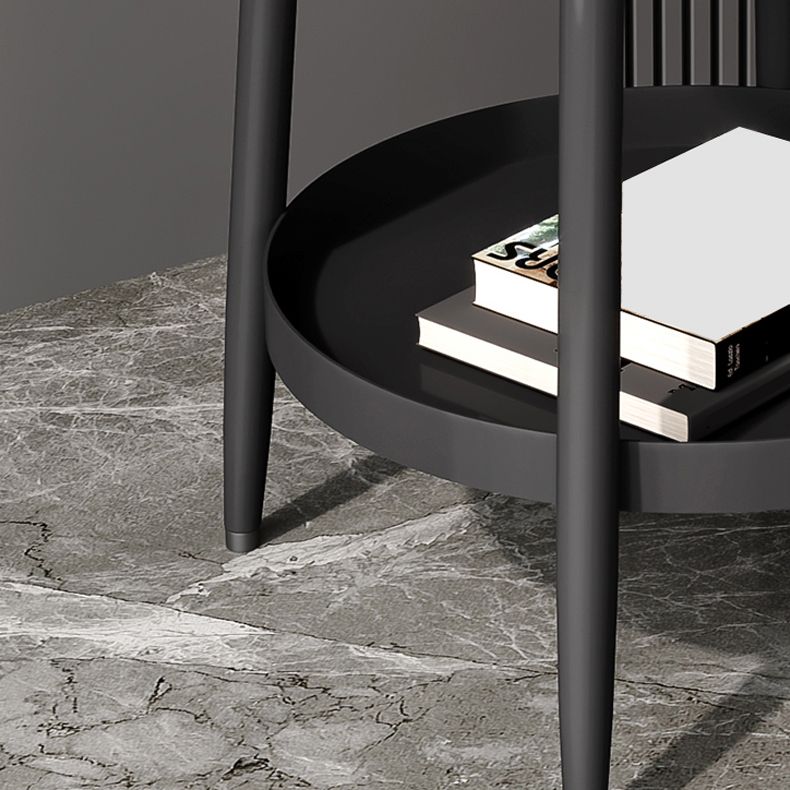 19,7 "H Cabinet de chevet pierre et table de nuit en métal avec étagère