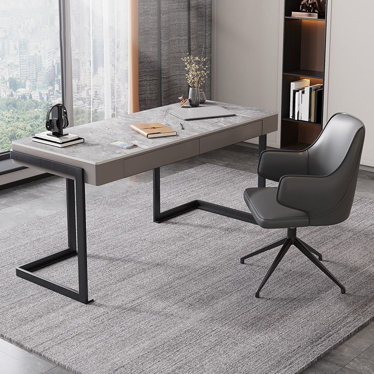 29.53" H Industrial Office Desk Rectangular Secretary Desk with 2 Storage Drawers Clearhalo 'furn' 'furn_office_desk' 'Furniture' 'Office Desks' 'Office Furniture' 'office_desk' 1200x1200_9eed09ec-72fe-4154-9646-6ec58e611e50