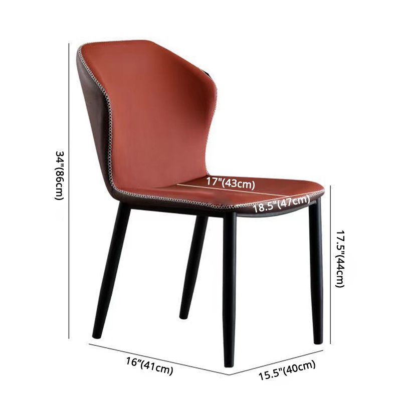 Scandinavian Home Side Chair Indoor Wingback Metal Armless Dining Room Chair Clearhalo ' kitchen&dining_furn' 'Dining Chairs' 'Dining Tables & Seating' 'dining_chair' 'furn' 'furn_dining_chair' 'Furniture' 'furniture_dining_chair' 'Kitchen & Dining Furniture' 'kitchen' 1200x1200_9eed16dd-05f0-4d12-8125-ece7284acc42