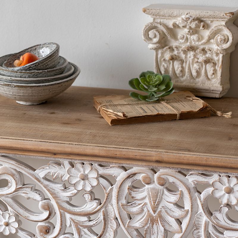 Rectangle Shape French Country Console Table White Wood Sofa Table Clearhalo 'Console Tables' 'console_tables' 'Entry & Mudroom Furniture' 'furn' 'furn_console_tables' 'Furniture' 1200x1200_9ef0630f-a1e1-4987-90bc-328fbecd5ae3