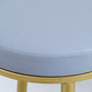 Modern Upholstered Counter Stool Bar-height Low Back Bar Stool with Metal Base