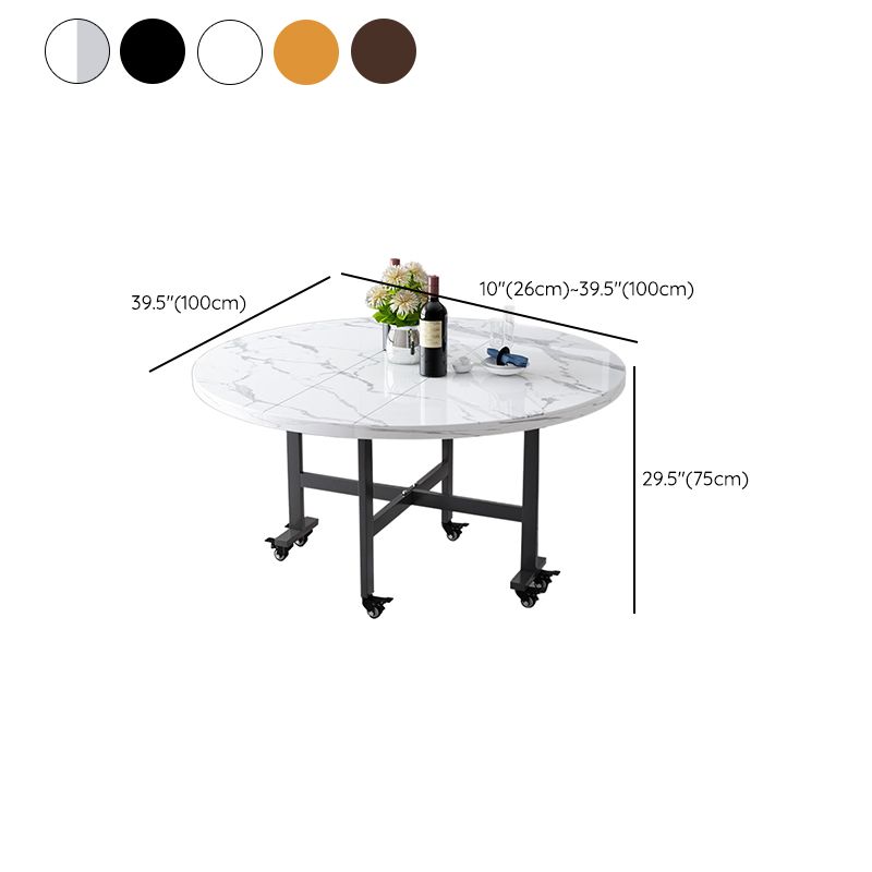 Mesa de comedor de madera moderna y fácil plegable con hoja de doble caída