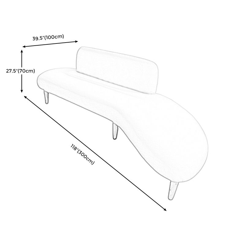 Fabric Tight Back Sectional Sofa 27.56"High Armless Sofa,White Clearhalo 'Furniture' 'furniture_sectionals' 'Living Room Furniture' 'Sectionals' 1200x1200_9ef2f1a2-cc75-4ef2-9899-c832b3b4089c