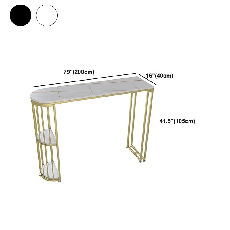 Artificial Marble Oval Bar Table 42-inch Height Top Glam Style Bistro Table Clearhalo 'Bar Furniture' 'Bar Tables' 'bar_tables' 'furn' 'furn_bar_tables' 'Furniture' 'furniture_bar_tables' 'Kitchen & Dining Furniture' 1200x1200_9ef3d63c-752f-4b9d-b4a7-50a1967d45c8