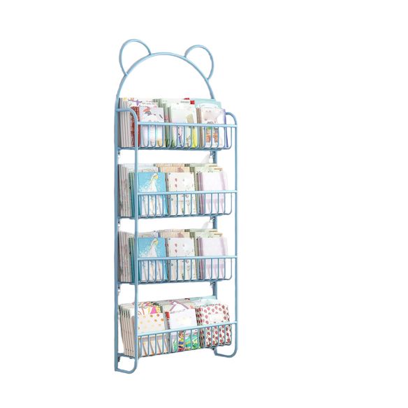 Contemporary Wall Mounted Bookshelf Metal Closed Back Bookcase for Home Clearhalo 'Bookcases' 'furn' 'furn_bookcases' 'Furniture' 'furniture_bookcases' 'Office Furniture' 1200x1200_9ef59afa-c0b8-4df1-8a91-78337b60fc12