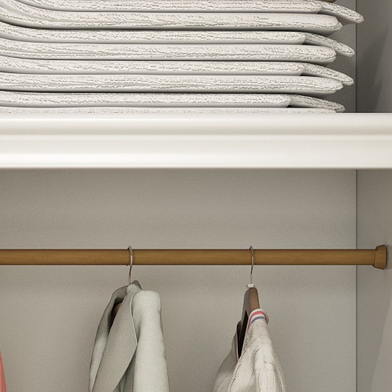 Hinged White Wardrobe Armoire Engineered Wood Wardrobe Closet Clearhalo 'Armoires & Wardrobes' 'armoires_wardrobes' 'Bedroom Furniture' 'furn' 'furn_armoires_wardrobes' 'Furniture' 1200x1200_9ef74bb0-6028-43df-9ff3-db2ed1e1912b
