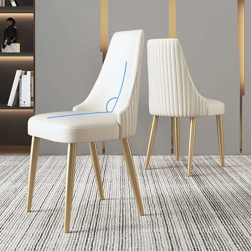 Chaise scandinave à dossier solide sans accoudoirs, pour la maison, chaise d'appoint en cuir pour salle à manger