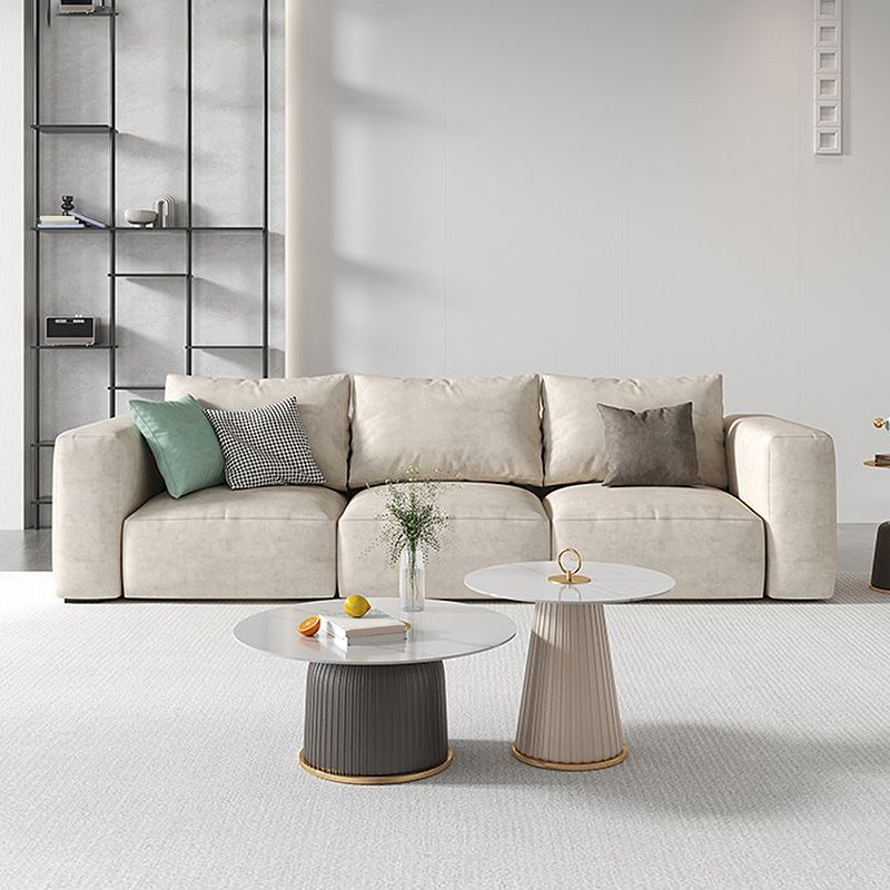 Square Arm Cream Cushion Back Sectional Contemporary Stain-Resistant Sofa Clearhalo 'furn' 'furn_sectionals' 'Furniture' 'furniture_sectionals' 'kitchen' 'kitchen_sectionals' 'Living Room Furniture' 'Sectionals' 1200x1200_9ef7f643-435b-475a-97d0-bd2dc51dd343