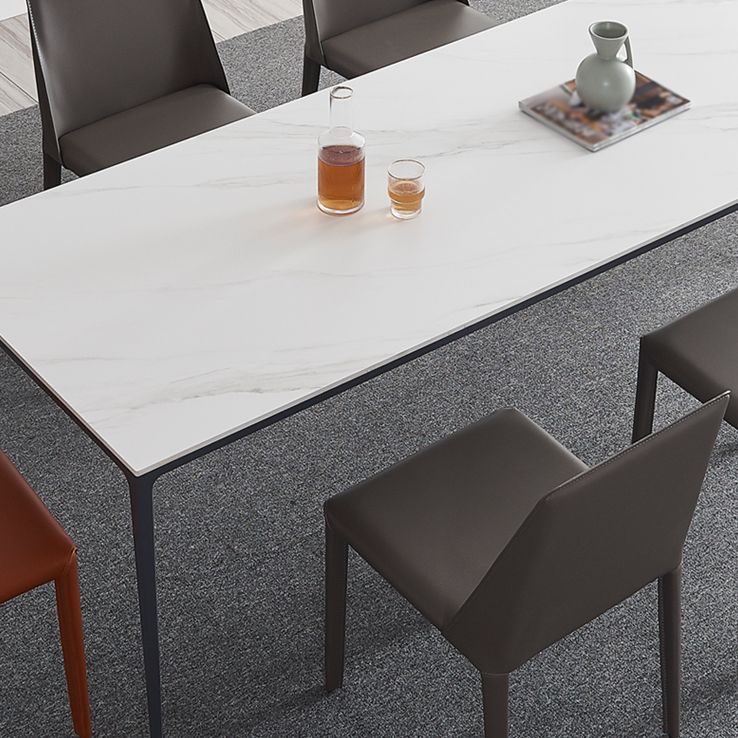 Industrial Style Home Sintered Stone Dining Table Metallic Base Rectangle Table Clearhalo ' dining_table' 'Dining Tables & Seating' 'Dining Tables' 'furn' 'furn_dining_table' 'Furniture' 'furniture_dining_table' 'Kitchen & Dining Furniture' 'kitchen&dining_furn' 'kitchen' 'kitchen_dining_table' 1200x1200_9ef8be90-5b41-463e-b1ad-fe0b3c53ddc3