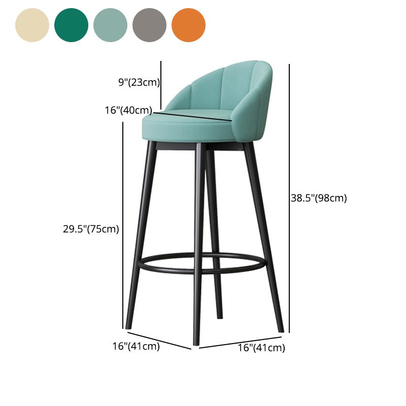 Glam Metal Upholstered Barstool Indoor Bar Stool with Cushion and Low Back Clearhalo 'Bar Furniture' 'Bar Stools' 'bar_stools' 'furn' 'furn_bar_stools' 'furniture_bar_stools' 'Kitchen & Dining Furniture' 'kitchen&dining_furn' 'kitchen' 'kitchen_furn' Furniture' 1200x1200_9ef912fc-67ee-4754-bfa9-6a86d530eecf