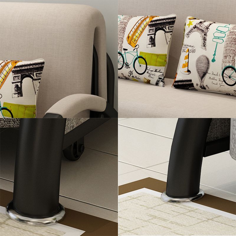 Linen Contemporary Sloped Arm Sofa Bed Foldable Convertible Sofa for Apartment Clearhalo 'furn' 'furn_sofas' 'Furniture' 'Living Room Furniture' 'Sofa' 'sofas' 1200x1200_9efa9c5d-b72e-427d-bfab-2579afd9c842