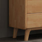 Mid-Century Modern Rectangle Chest with Drawers in Natural Rubberwood