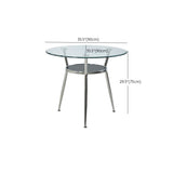 4ピースモダンな丸い焼きガラストップダイニングセット