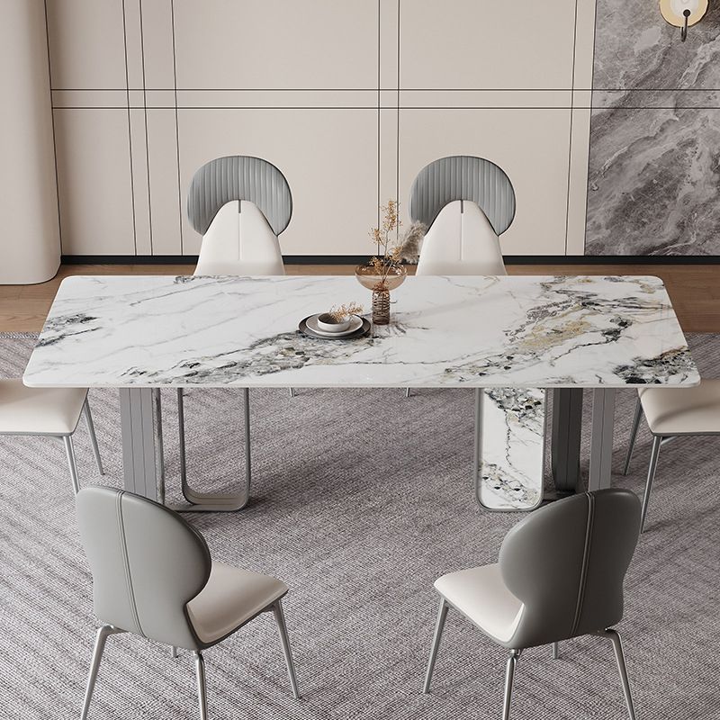 Nordic Sintered Stone Top Dining Set Rectangle 1/2/5/6/7 Pieces Dining Table with Chairs Clearhalo 'Dining Room Sets' 'Dining Tables & Seating' 'dining_room_set' 'furn' 'furn_dining_room_set' 'Furniture' 'furniture_dining_room_set' 'Kitchen & Dining Furniture' 1200x1200_9efd0a95-fe92-4857-b098-9b70dcd60ccd