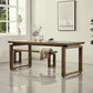Modern 1/2/3/5 Pieces Dining Set Rectangle Double Pedestal Dinette Set in Natural Clearhalo 'Dining Room Sets' 'Dining Tables & Seating' 'dining_room_set' 'furn' 'furn_dining_room_set' 'Furniture' 'Kitchen & Dining Furniture' 1200x1200_9efde910-f987-4a70-858f-c5f633d20b11