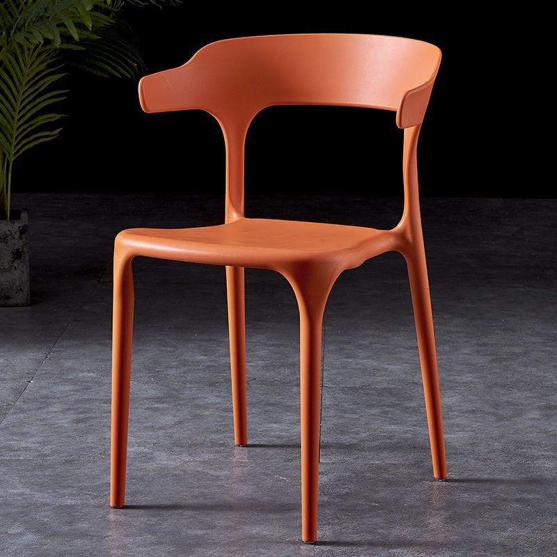 Scandinavian Plastic Restaurant Arm Chair Open Matte Finish Dining Chair Clearhalo 'Dining Chairs' 'Dining Tables & Seating' 'dining_chair' 'furn' 'furn_dining_chair' 'Furniture' 'furniture_dining_chair' 'Kitchen & Dining Furniture' 1200x1200_9efed9e7-3e40-4814-9291-02ca708541f6
