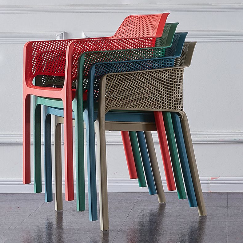 Contemporary Style Dining Room Chairs Stackable Arm Chairs with Plastic Legs Clearhalo ' kitchen&dining_furn' 'Dining Chairs' 'Dining Tables & Seating' 'dining_chair' 'furn' 'furn_dining_chair' 'Furniture' 'furniture_dining_chair' 'Kitchen & Dining Furniture' 'kitchen' 1200x1200_9eff1cef-56f4-41f0-b67a-a9ef55edc092