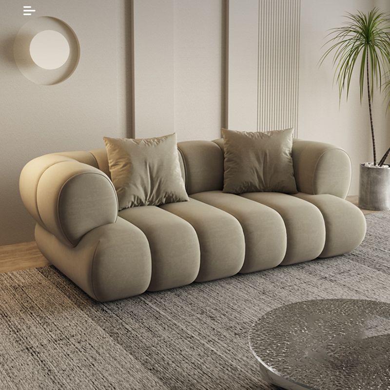 26.37" H Contemporary Green Tuxedo Arm Sewn Pillow Back Sofa Clearhalo 'furn' 'furn_sofas' 'Furniture' 'Living Room Furniture' 'Sofa' 'sofas' 1200x1200_9eff2a9c-5f75-4ae2-a6fc-c41321c16836