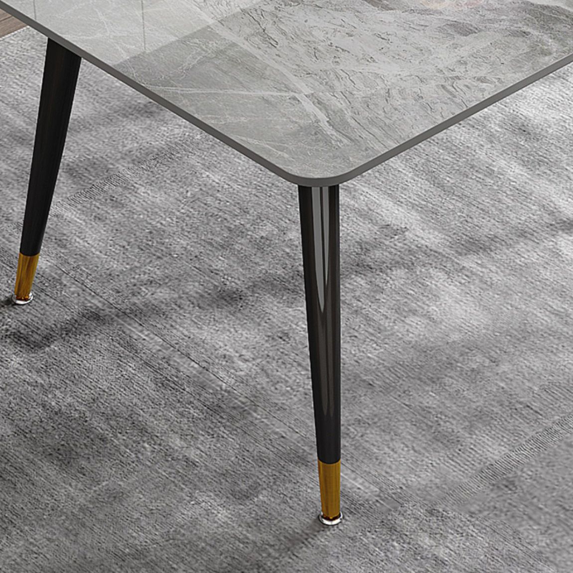 Glam Style Furniture Rectangle Stone Dining Room Table for Kitchen Clearhalo 'Dining Tables & Seating' 'Dining Tables' 'dining_table' 'furn' 'furn_dining_table' 'Furniture' 'Kitchen & Dining Furniture' 1200x1200_9f00d23a-5d09-4ead-83aa-2be40b9c9906