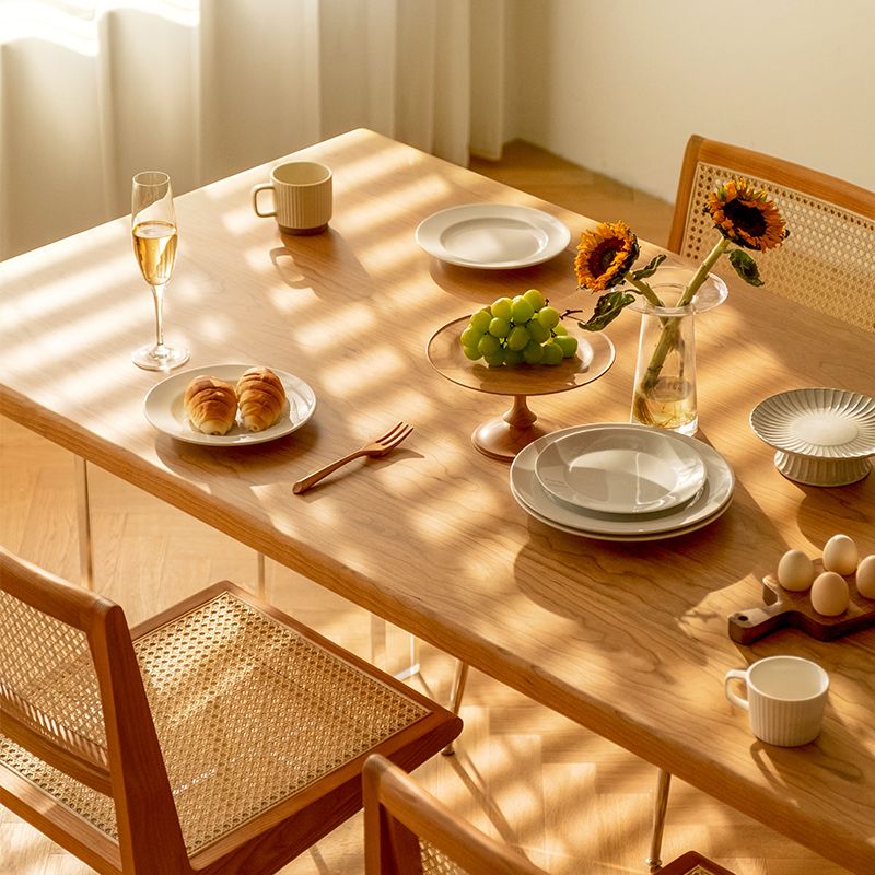 Modern Rectangular Table Solid Wood Dining Room Table in Natural Clearhalo 'Dining Tables & Seating' 'Dining Tables' 'dining_table' 'furn' 'furn_dining_table' 'Furniture' 'Kitchen & Dining Furniture' 1200x1200_9f017afd-1df9-45e3-9a32-16ae13346fb6