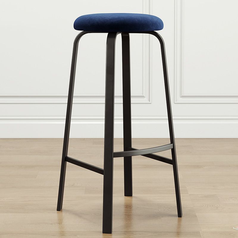 Contemporary Matte Finish Upholstered Stool Footrest Iron Bar Stool Clearhalo 'Bar Furniture' 'Bar Stools' 'bar_stools' 'furn' 'furn_bar_stools' 'Furniture' 'furniture_bar_stools' 'Kitchen & Dining Furniture' 1200x1200_9f04925d-fc3e-4836-a19a-fffe8a5a31bd