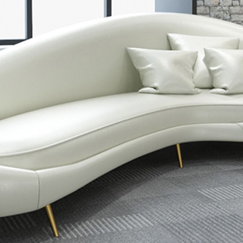 Moderne faux leer gebogen bank met hellende armen voor woonkamer