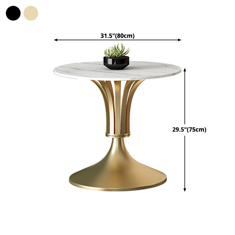 Metal Traditional Luxury Round Table Sintered Stone Indoor Table with Tulip Base Clearhalo 'Dining Tables & Seating' 'Dining Tables' 'dining_table' 'furn' 'furn_dining_table' 'Furniture' 'furniture_dining_table' 'Kitchen & Dining Furniture' 'kitchen' 'kitchen_dining_table' 1200x1200_9f05901a-02de-457f-89c8-9627b276a69d