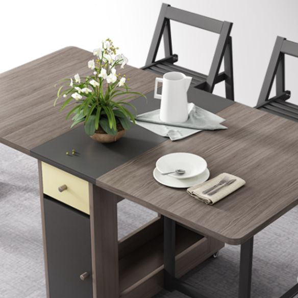 Modern Style Traditional Height Dining Set with with Drop Leaf Table and Trestle Base Clearhalo 'Dining Room Sets' 'Dining Tables & Seating' 'dining_room_set' 'furn' 'furn_dining_room_set' 'Furniture' 'furniture_dining_room_set' 'Kitchen & Dining Furniture' 'kitchen&dining_furn' 'kitchen' 1200x1200_9f05f13c-60ab-4892-b02c-96744150663f