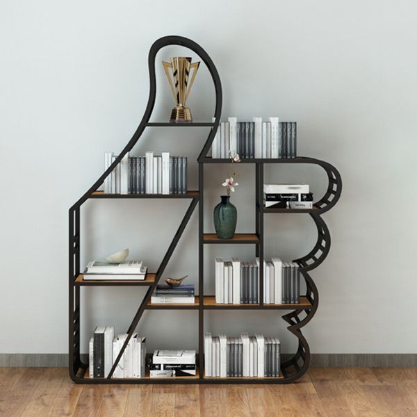 Geometric Shelf Bookcase Modern Metal Bookshelf for Home Office Clearhalo 'Bookcases' 'furn' 'furn_bookcases' 'Furniture' 'furniture_bookcases' 'Office Furniture' 1200x1200_9f067bac-08da-4fe8-b1bc-b07bf6b8408c