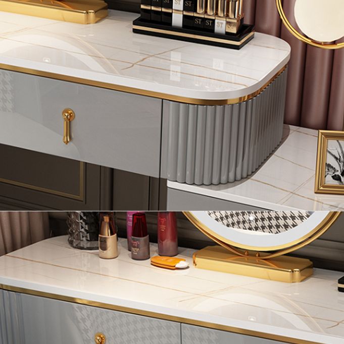 Bedroom Lighted Mirror With Drawer Wooden Glam Make-up Vanity Clearhalo 'Bedroom Furniture' 'furn' 'furn_makeup_vanities' 'Furniture' 'Makeup Vanities' 'makeup_vanities' 1200x1200_9f06da0b-1ab0-4693-ac26-847d53f19dc3