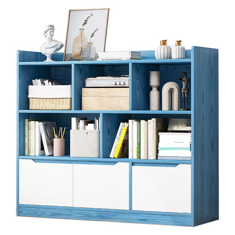 44,4 "H moderno libreria moderna legno geometrico finitura chiusa con cassetti con cassetti