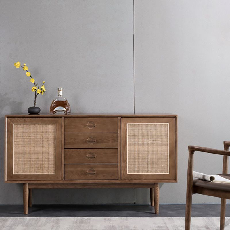 Modern Cabinet Solid Wood With Doors 4 - Drawer Rectangle Accent Cabinet Clearhalo 'Cabinets & Chests' 'cabinets_chests' 'furn' 'furn_cabinets_chests' 'Furniture' 'Living Room Furniture' 1200x1200_9f0ac5fc-84f8-48c4-874f-c53f78fae4b2