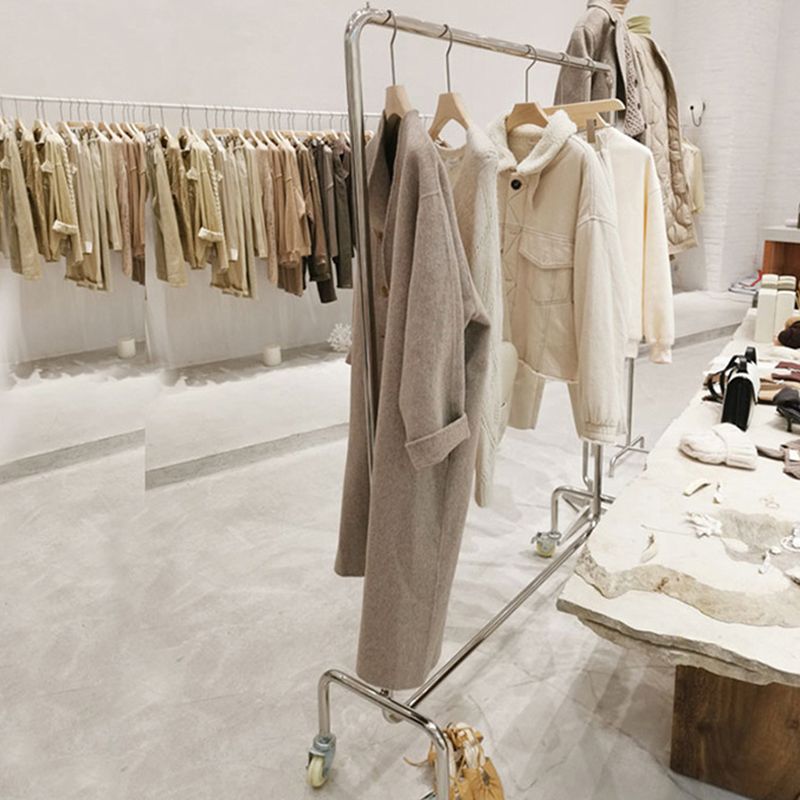 Kit di ingresso in acciaio in acciaio argento semplice per pavimenti per appendiabiti appendiabiti