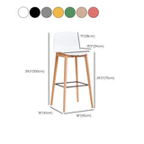 Modern Low Back Counter-height Stool with Solid Wood and Plastic
