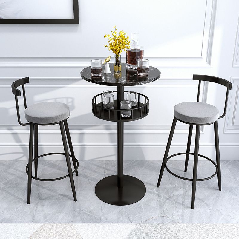 1/2/3 Pieces Industrial Iron Bar Table Set Round Bistro Set with Faux Marble Top Clearhalo 'Bar Furniture' 'furn' 'furn_home_bar_bar_sets' 'Furniture' 'Home Bars & Bar Sets' 'home_bar_bar_sets' 'Kitchen & Dining Furniture' 1200x1200_9f0f05cd-585b-4e69-9d01-0ab3c5315d00