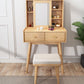 Modern 2-Drawers Solid Wood Dressing Table Mirror Makeup Table Clearhalo 'Bedroom Furniture' 'furn' 'furn_makeup_vanities' 'Furniture' 'Makeup Vanities' 'makeup_vanities' 1200x1200_9f0f370c-84f9-4572-b17d-79b19cb5c80d