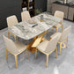 Glam Rectangle Stone Table Set 1/4/5/7 Pieces Dining Set for Kitchen