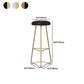 Modern Armless Counter Stool Iron Dining Room Bar Stool with Seat and Pedal