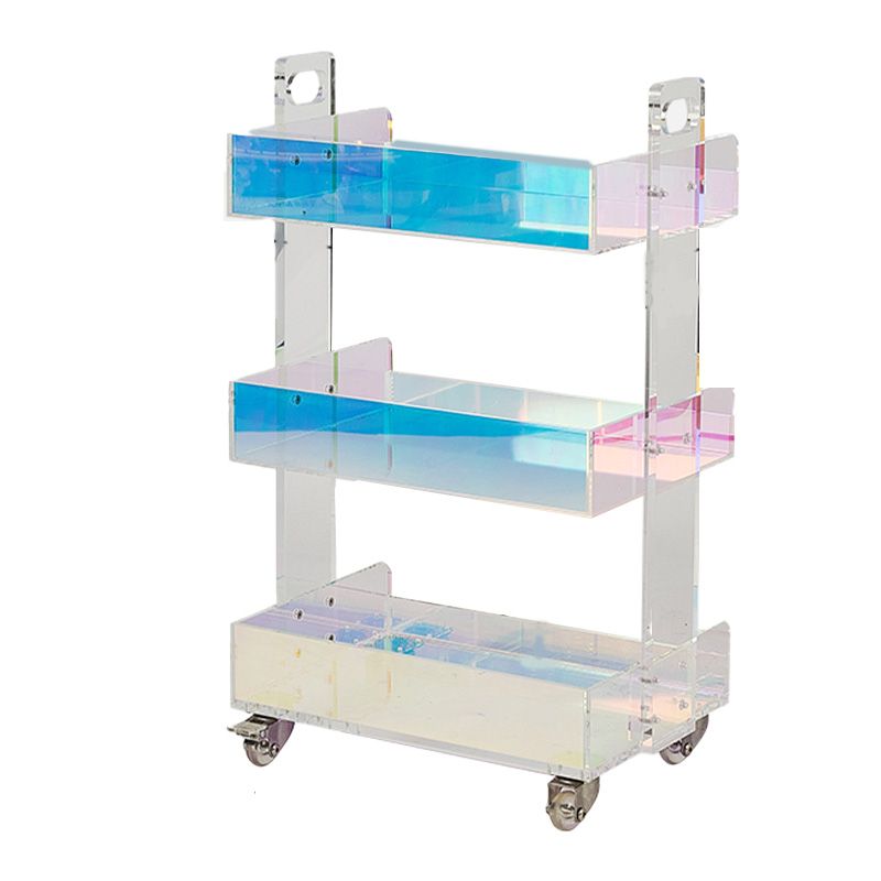 Modern Acrylic Rectangular End Table Double Tier Corner Table with Storage Clearhalo 'Coffee & Accent Tables' 'End & Side Tables' 'end_side_tables' 'furn' 'furn_end_side_tables' 'Furniture' 'Living Room Furniture' 1200x1200_9f12a0c1-9db1-46dd-90f0-8fbe7e427796