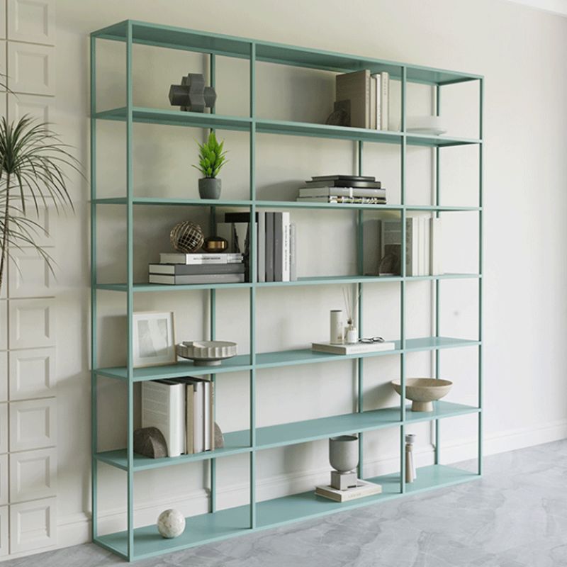 Scandinavian Etagere Bookcase Metal Open Back Bookshelf with Shelves