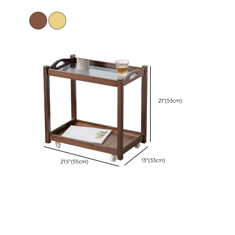 Contemporary Solid Wood with Shelf Rectangular Double Tier Side Table Clearhalo 'Coffee & Accent Tables' 'End & Side Tables' 'end_side_tables' 'furn' 'furn_end_side_tables' 'Furniture' 'Living Room Furniture' 1200x1200_9f12ee58-b77c-4ef5-94b1-2c7867d497a2