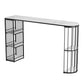 Modern Bistro Bar Table Sintered Stone Rectangle Bar Table with Shelves