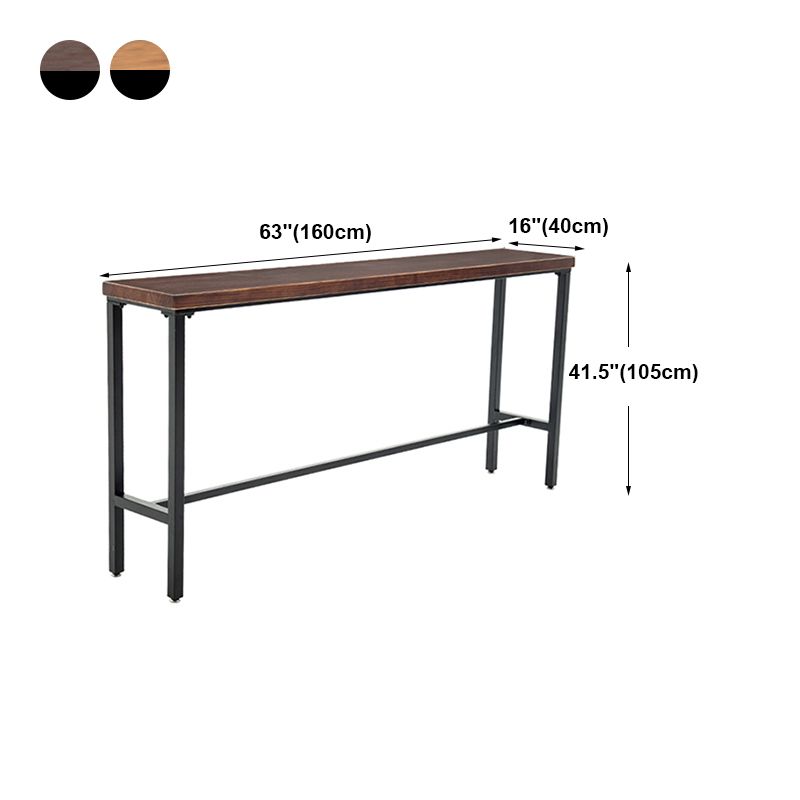 Wood Cocktail Bar Table with Rectangle Table Top Black Trestle Table - 41.3" H Clearhalo 'Bar Furniture' 'Bar Tables' 'bar_tables' 'furn' 'furn_bar_tables' 'Furniture' 'furniture_bar_tables' 'Kitchen & Dining Furniture' 1200x1200_9f137ca9-f0bc-4edf-a2d8-9806c35e2d38